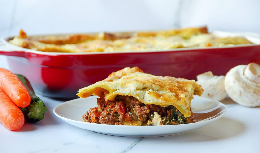 Hidden Vege Lasagne with Cauliflower Cheese Sauce