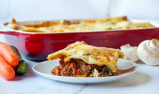 Hidden Vege Lasagne with Cauliflower Cheese Sauce