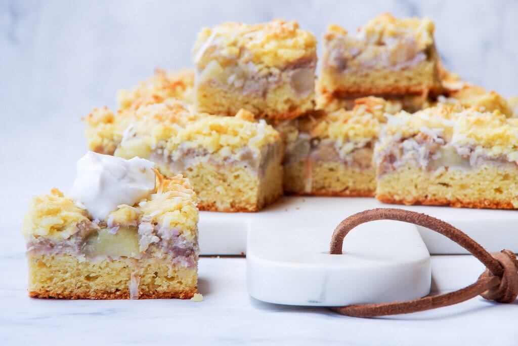 Feijoa and Apple Shortcake Slice
