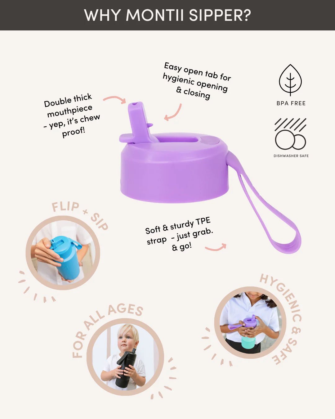 Montii | Fusion Sipper Drink Bottle - 475ml - LunchBox Inc.