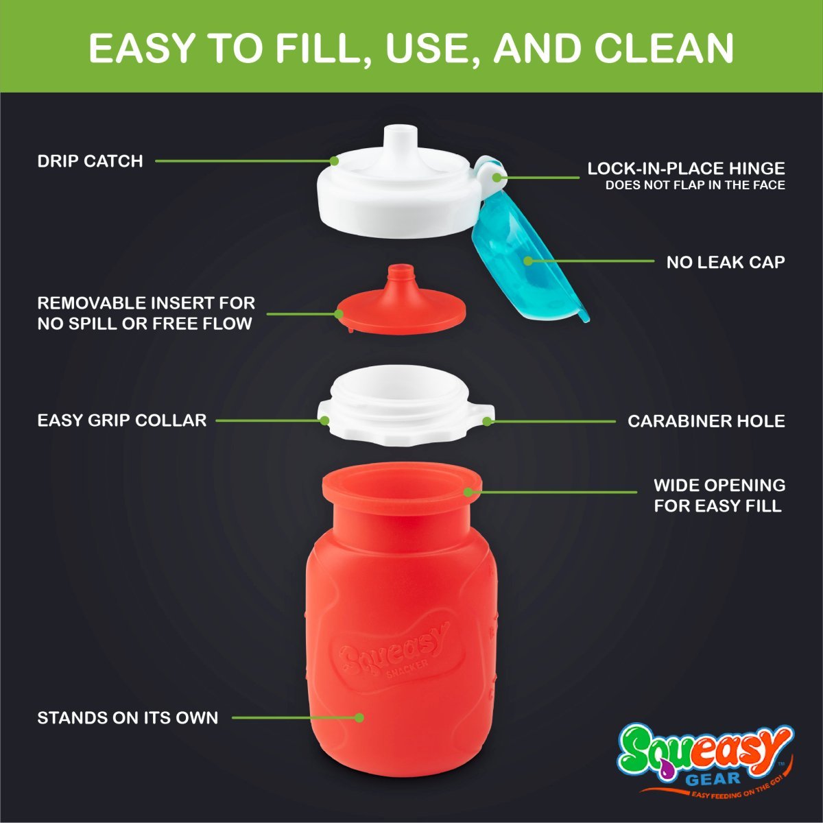 Squeasy Snacker | Reusable Yogurt and Drink Pouch 180ml