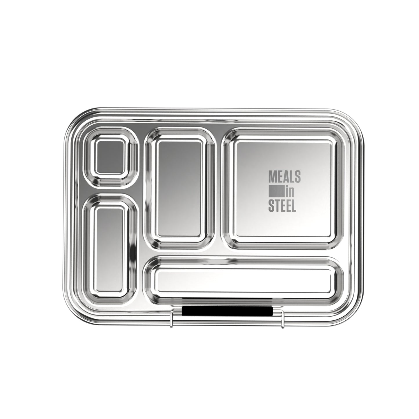 Meals In Steel | Leakproof 5 Compartment Bento Box for Kids | Stainless Steel | 935ml