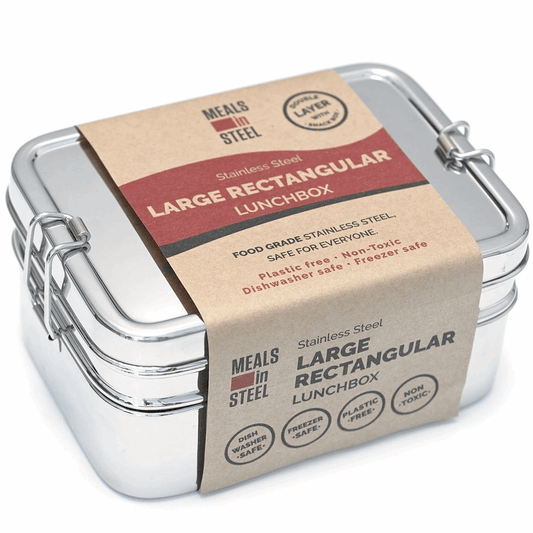 Meals In Steel Large Leakproof Rectangular Lunch Box - LunchBox Inc.