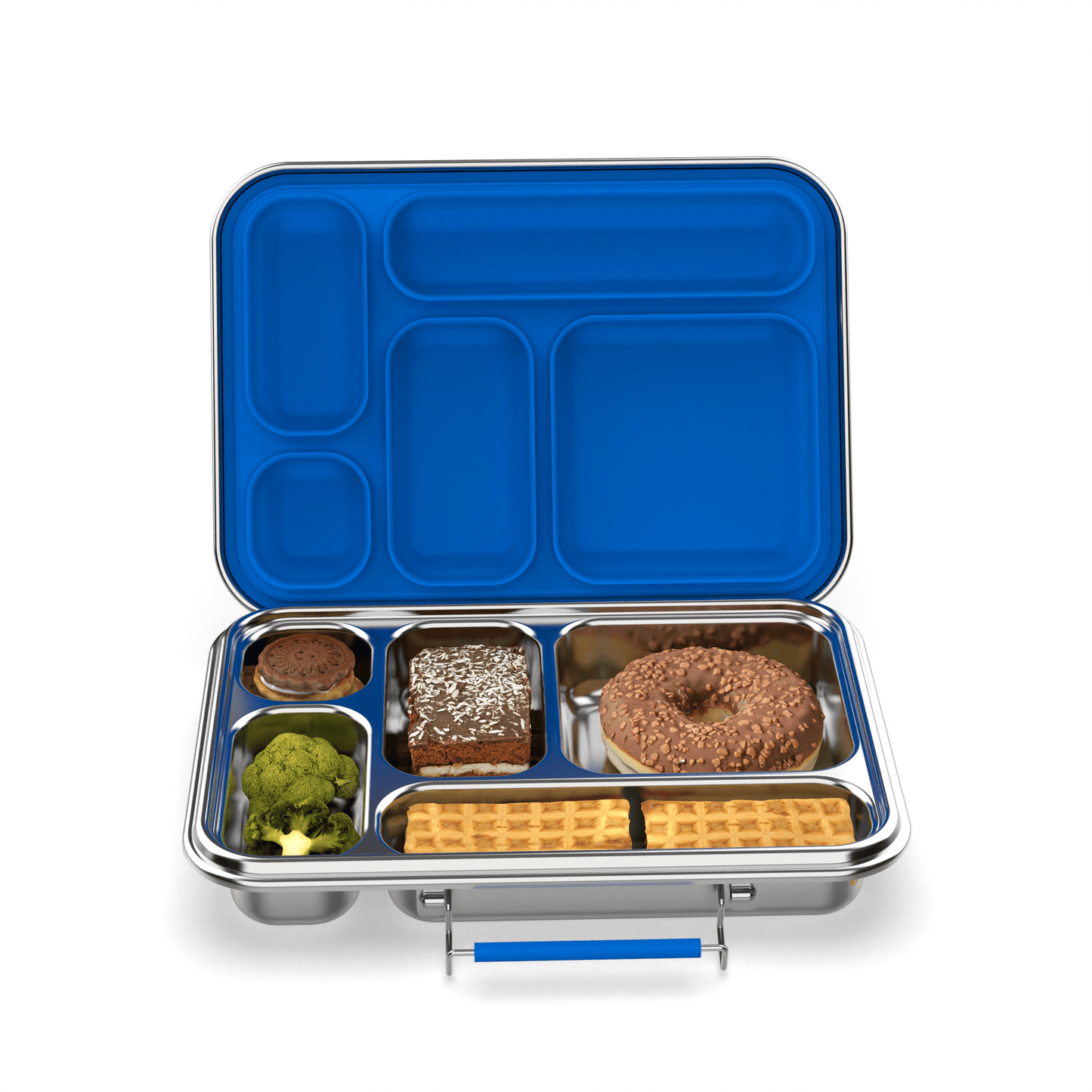 Meals In Steel | Leakproof 5 Compartment Bento Box for Kids | Stainless Steel | 935ml