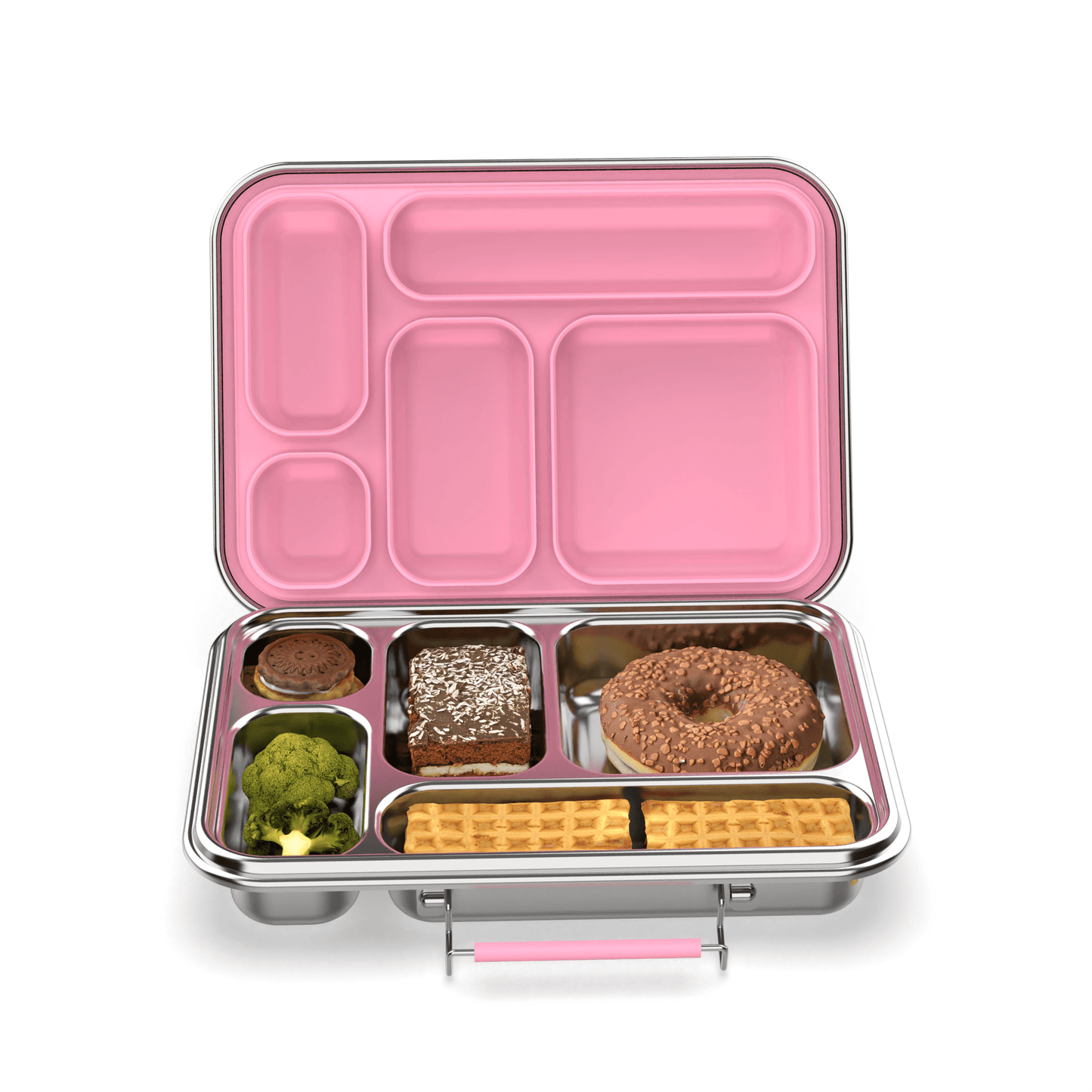 Meals In Steel | Leakproof 5 Compartment Bento Box for Kids | Stainless Steel | 935ml