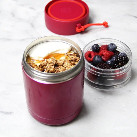 Goodbyn 2 in 1 Insulated Food Jar Thermos plus Snack Compartment - LunchBox Inc.