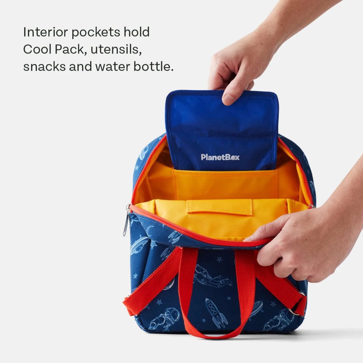 Planetbox Lunch Tote Bag - Gull Grey Grid - LunchBox Inc.