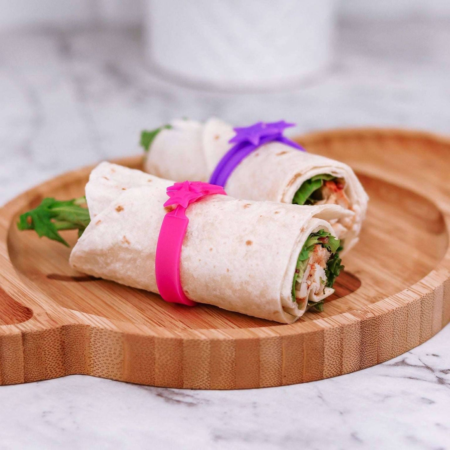 Lunch Punch Pink Wrap Bands - set of 5 - LunchBox Inc.