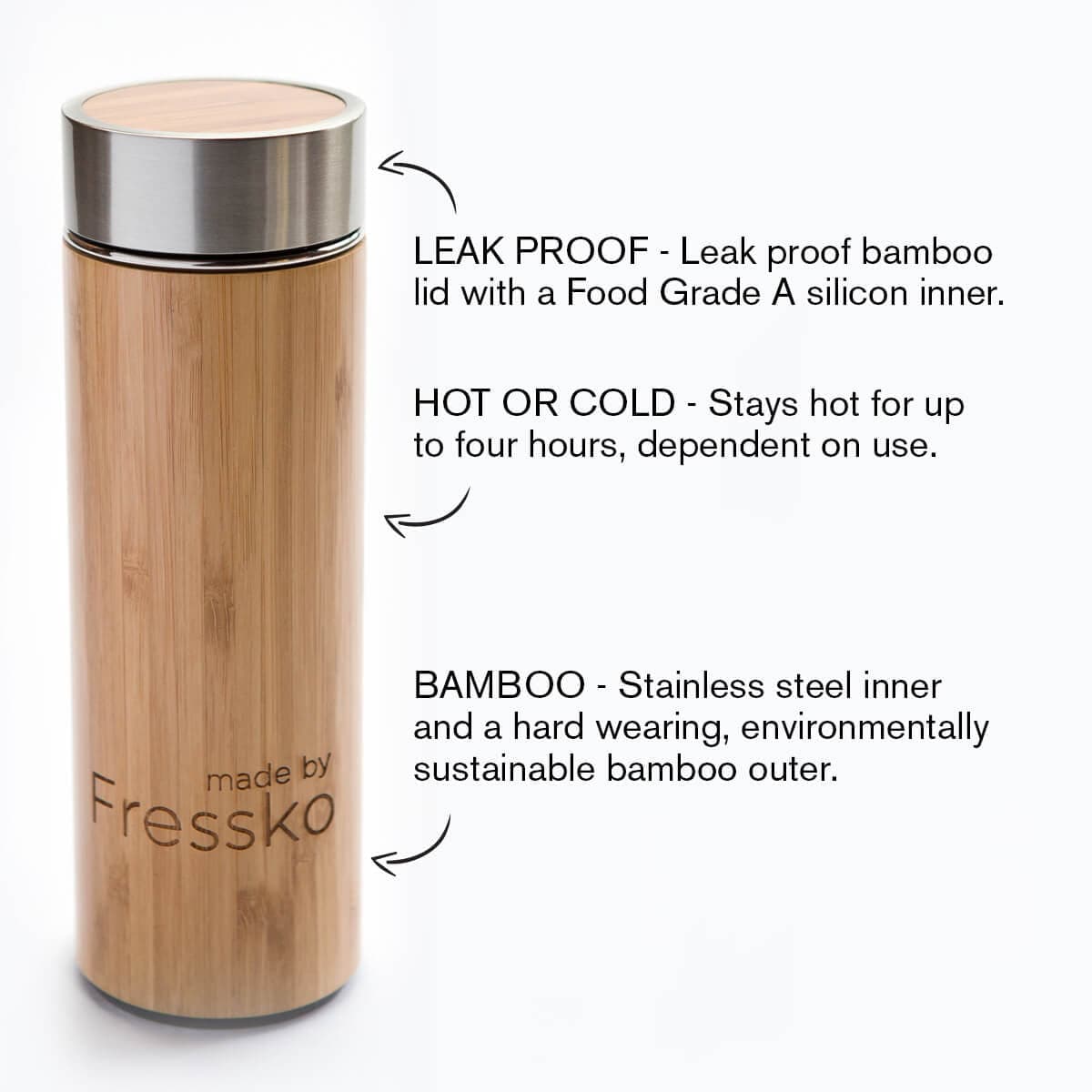 Fressko Rush Bamboo Flask, 300ml - LunchBox Inc.