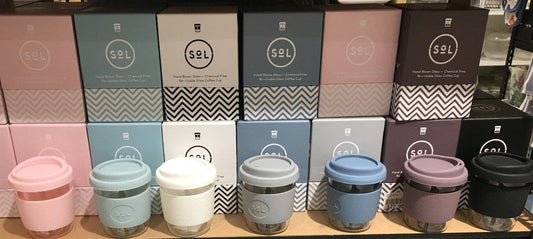 Sol Cups - Hand Blown Glass Coffee Cups 16oz - LunchBox Inc.