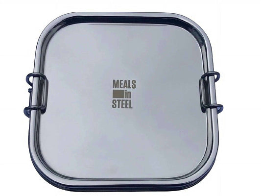 Meals In Steel Square Leak Proof Single Layer Lunch Box - Stainless Steel Container for Kids & Adults - LunchBox Inc.