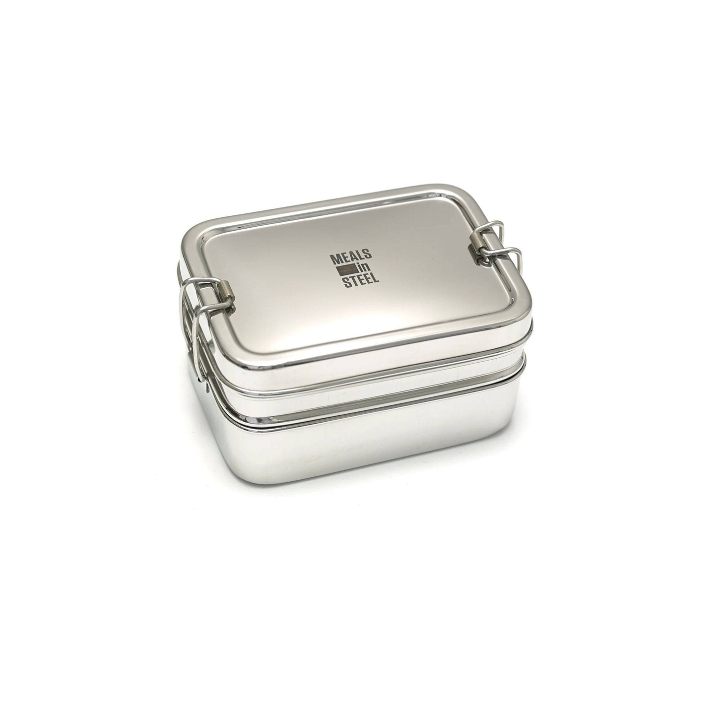 Meals In Steel Twin Layer Rectangular Lunchbox