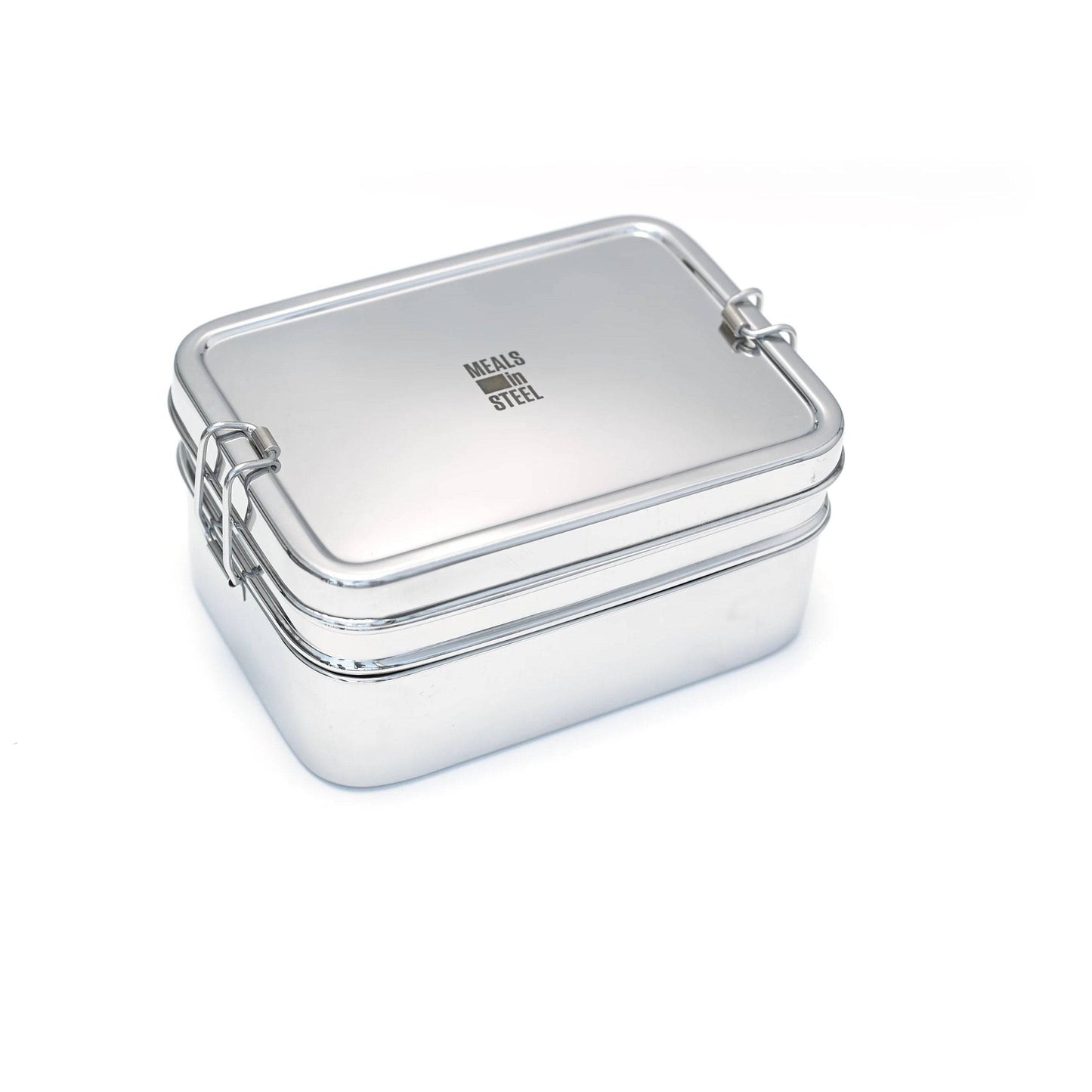 Meals In Steel Twin Layer Rectangular Lunchbox