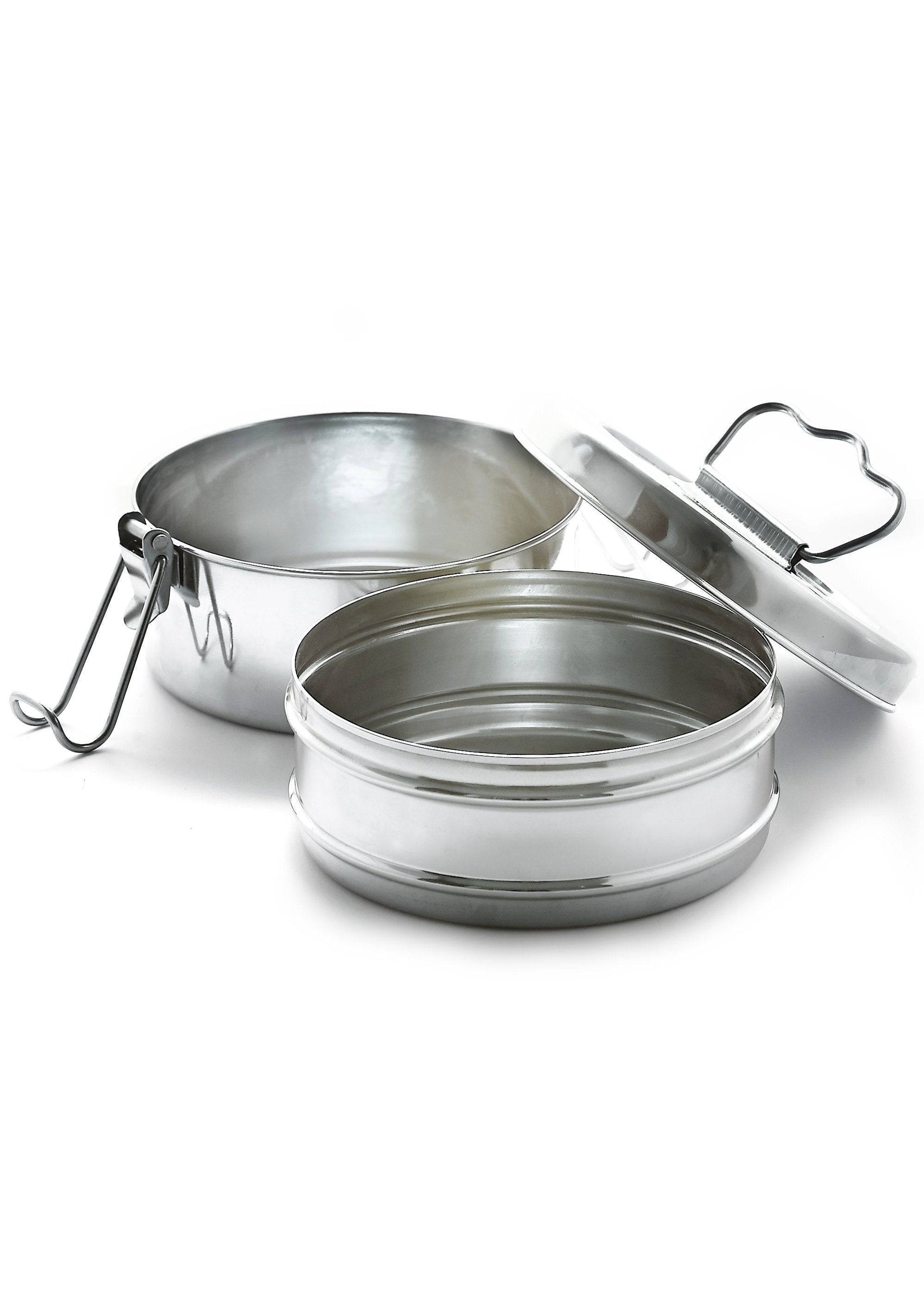 Meals In Steel Twin Layer Tiffin (Round Shape) Lunchbox