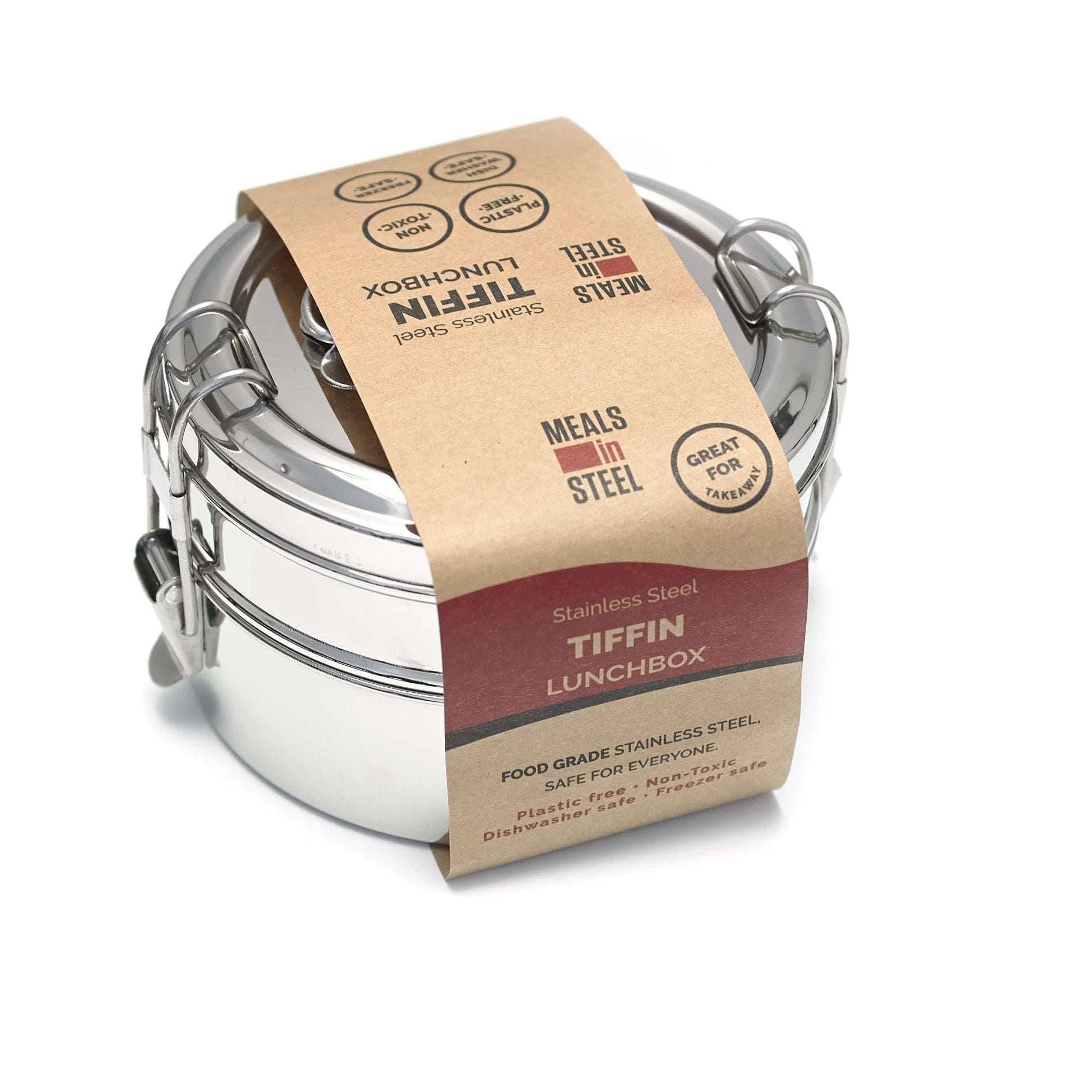 Meals In Steel Twin Layer Tiffin (Round Shape) Lunchbox
