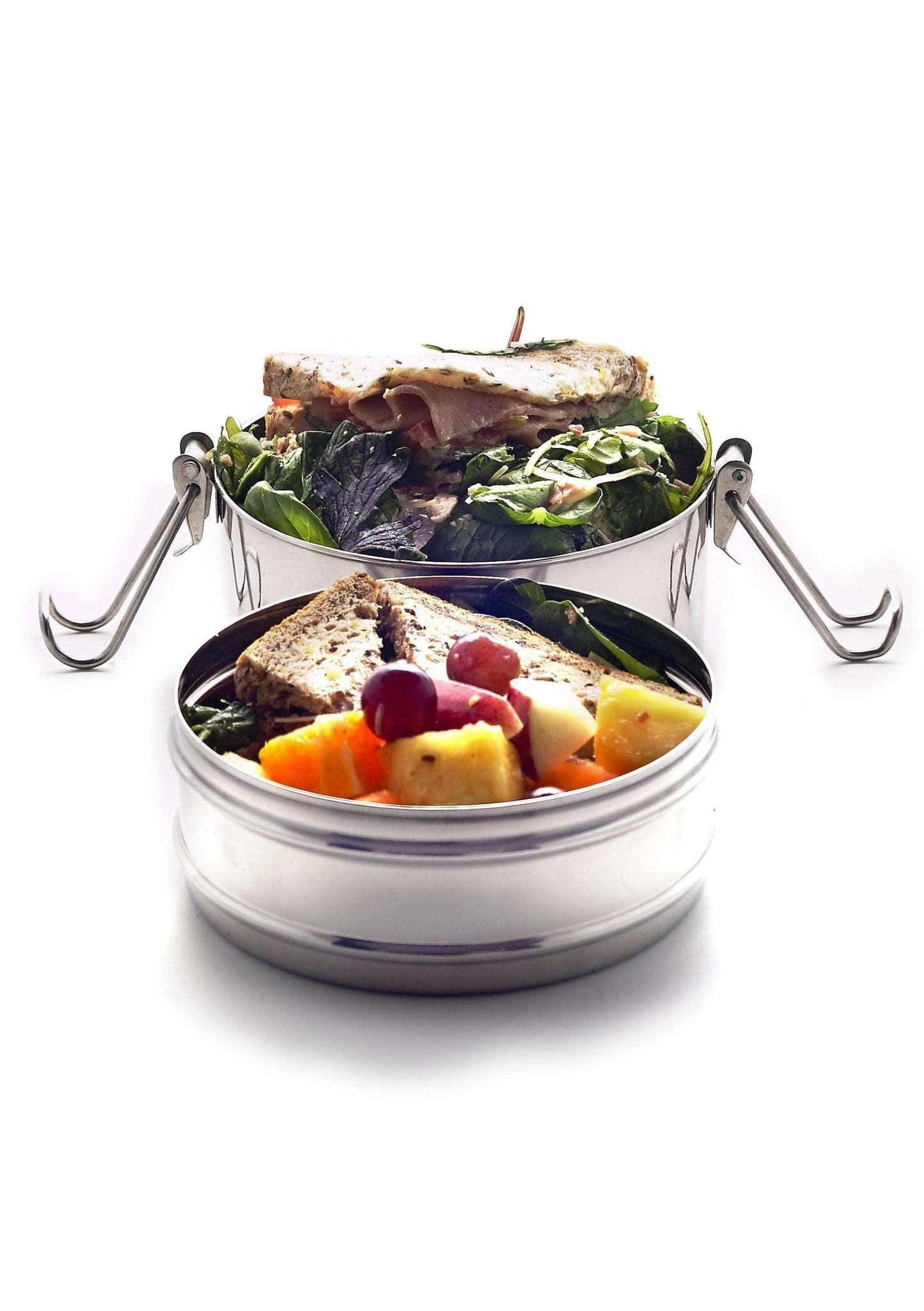 Meals In Steel Twin Layer Tiffin (Round Shape) Lunchbox