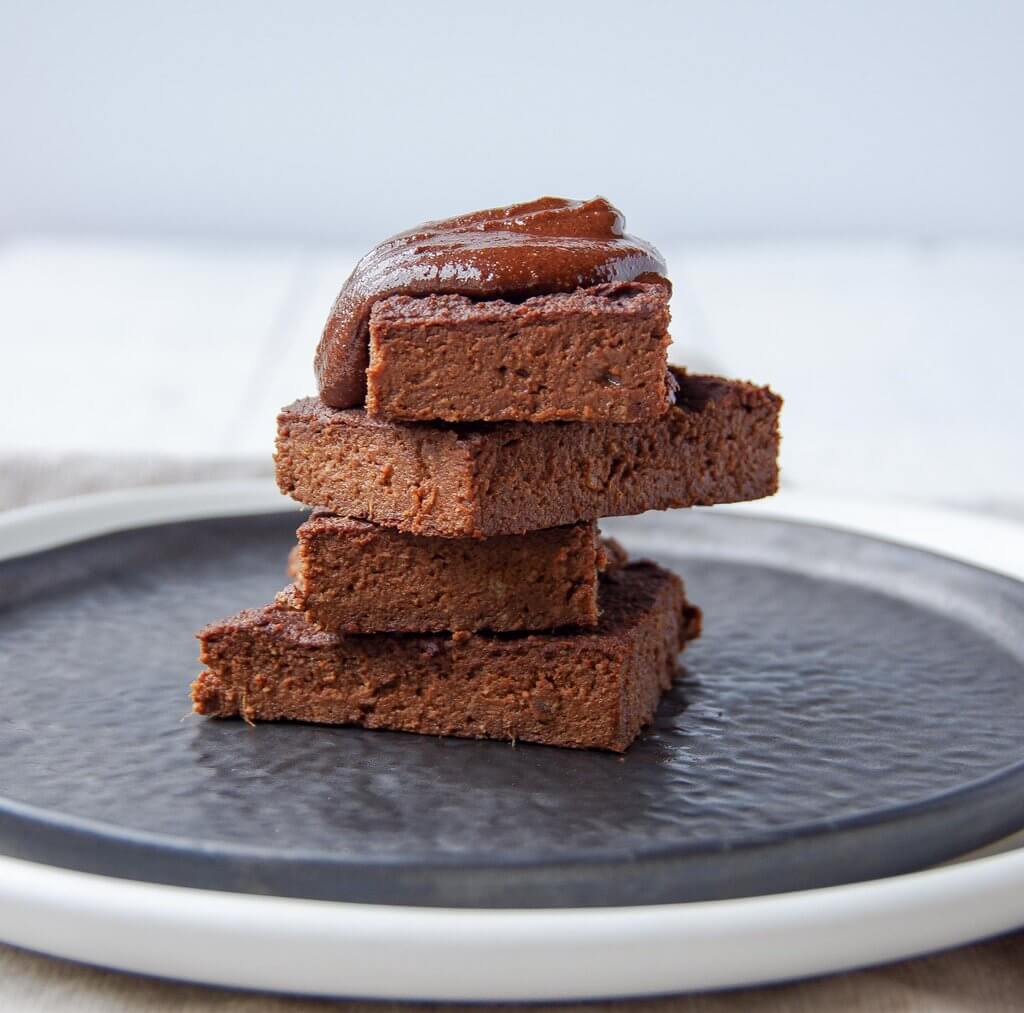 Sweet Potato Brownie with nut butter icing