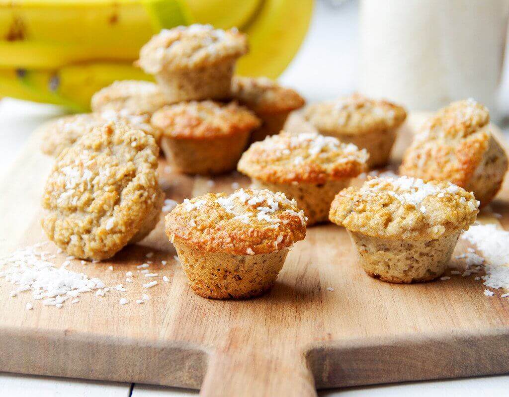 Sugarfree Banana & Coconut Mini Muffins
