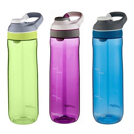 Contigo Water Bottles. On the Move Where will the day take you? Reusable bottles to sip spill-free while in the park, no-leaks when hydrating at your desk, and carry handles that make it easy to carry and go. Shop Now