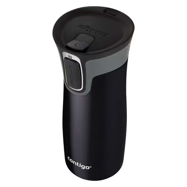 Black Contigo travel mug with a lid 

