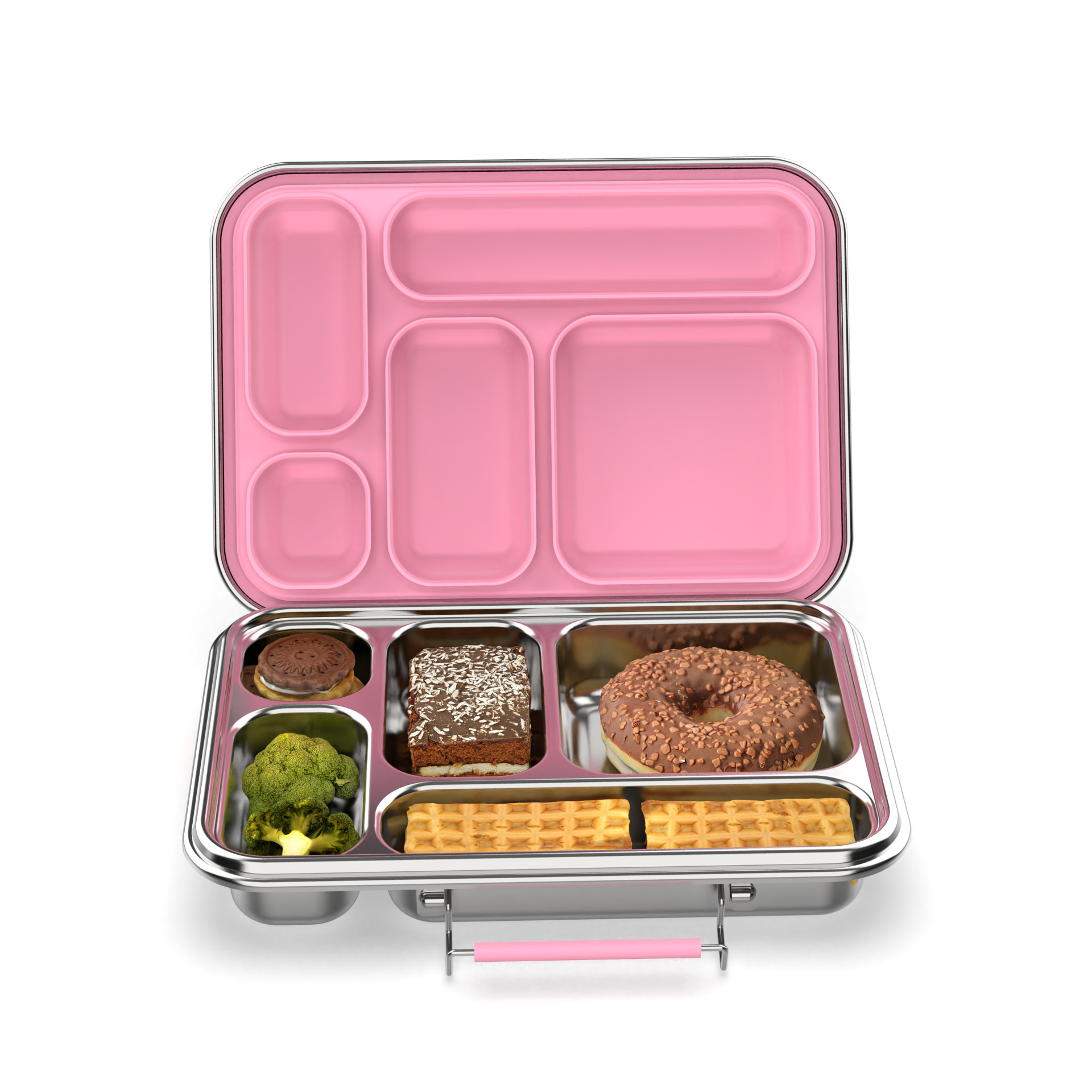 Meals In Steel | Leakproof 5 Compartment Bento Box for Kids | Stainless Steel | 935ml