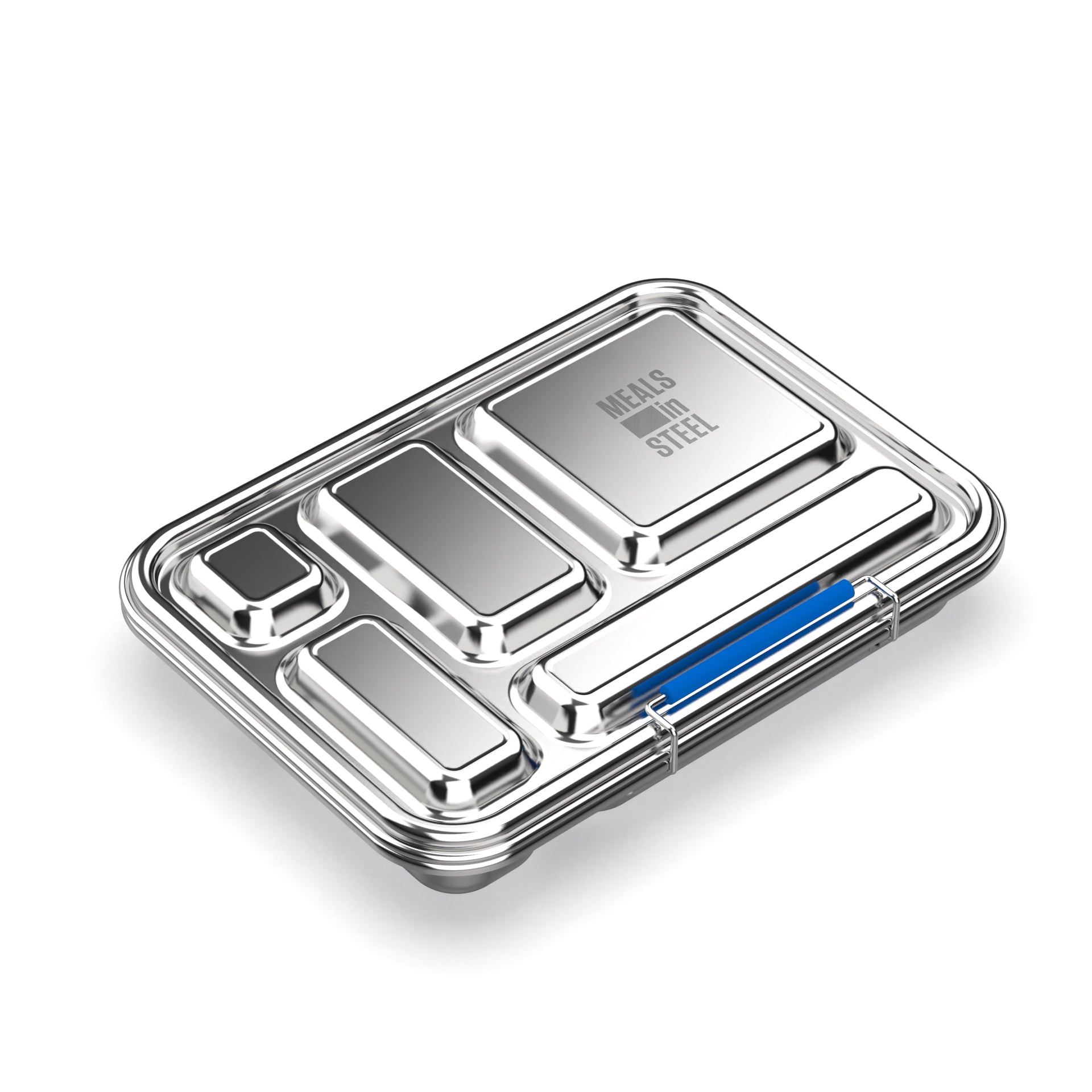 Meals In Steel | Leakproof 5 Compartment Bento Box for Kids | Stainless Steel | 935ml