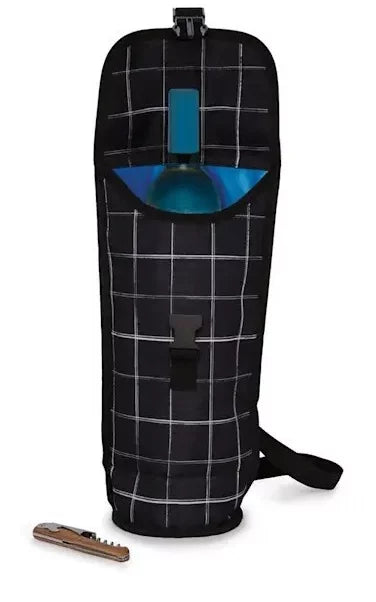 Packit Freezable Napa Wine Bag Black Grid - LunchBox Inc.