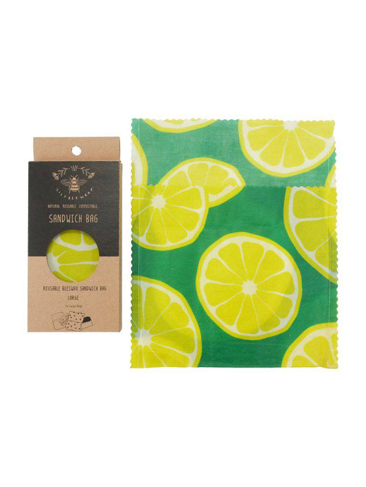 Lily Bee Beeswax Wrap - Limes - Large Sandwich Bag - LunchBox Inc.