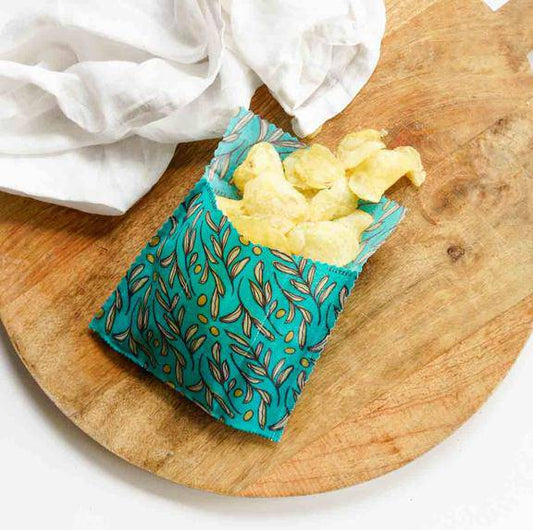 Lily Bee Beeswax Wrap - Olives   - Medium Snack Bag - LunchBox Inc.
