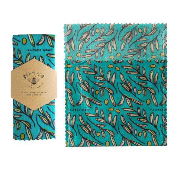 Lily Bee Beeswax Wrap - Olives   - Medium Snack Bag - LunchBox Inc.