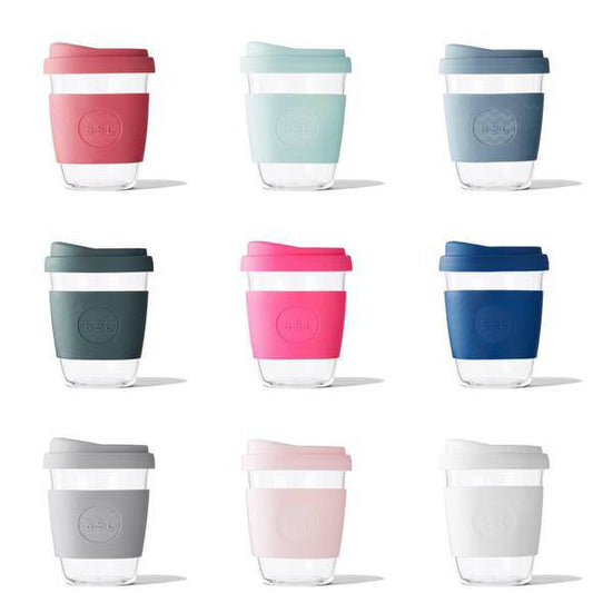 Sol Cups - Hand Blown Glass Coffee Cups 12oz - ALL COLOURS - LunchBox Inc.