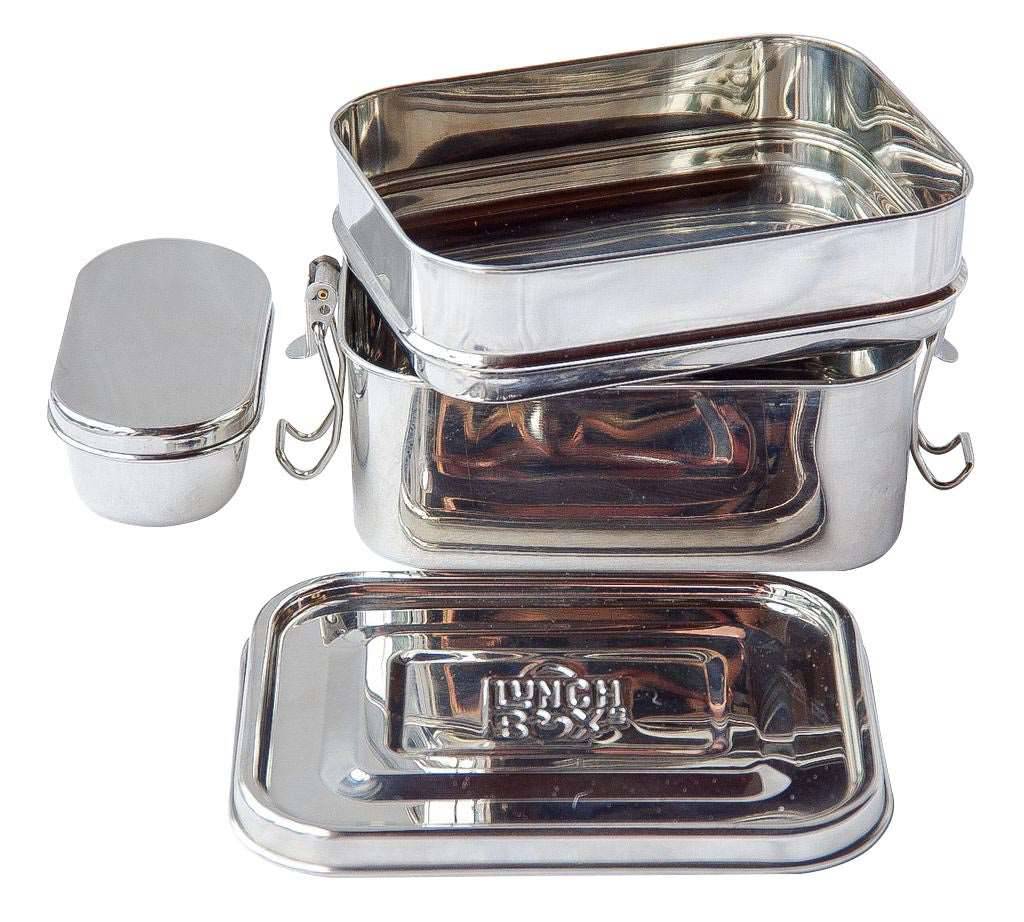 Large Stainless Steel Bento Leakproof Twin Layer Lunchbox