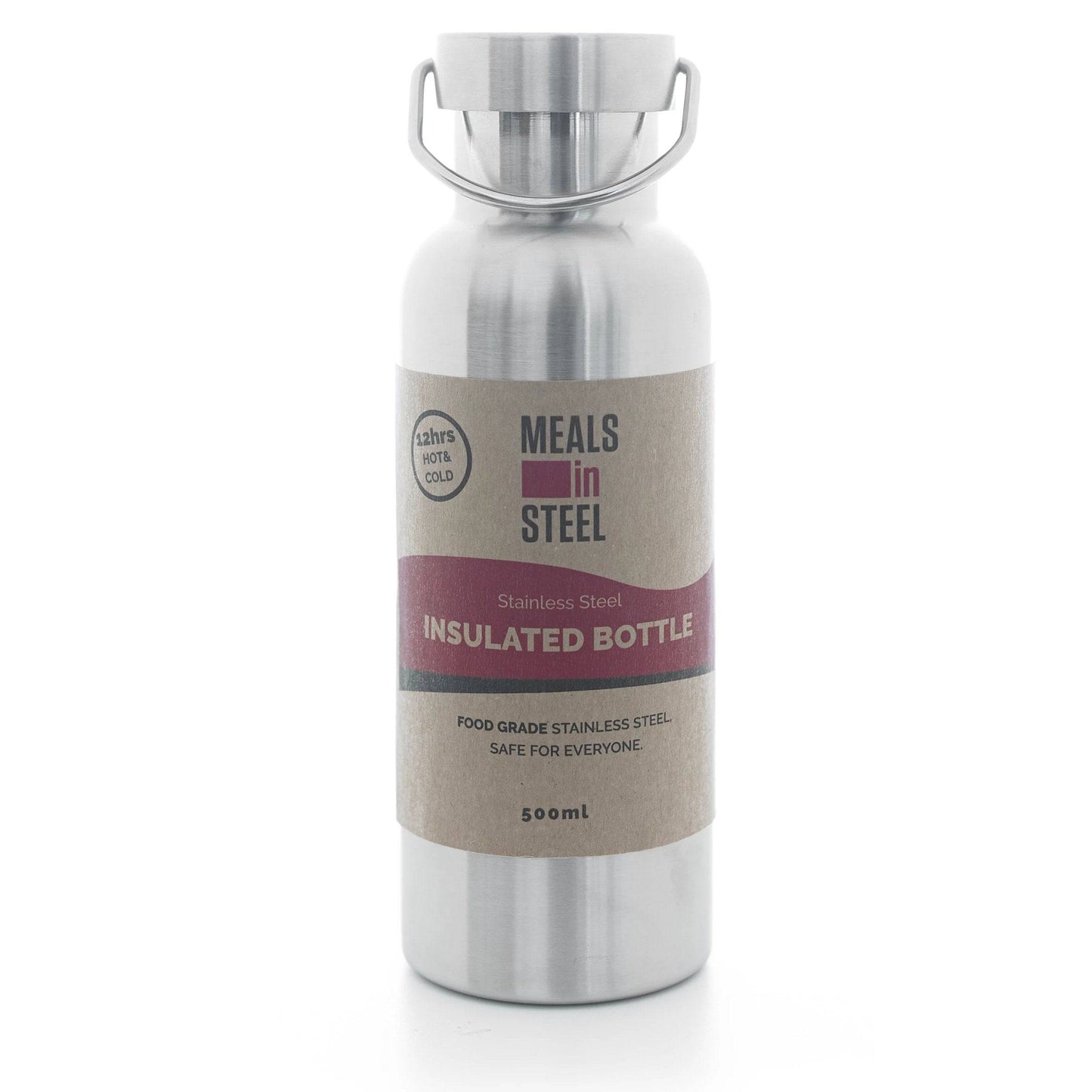 Meals In Steel Insulated Drink Bottle Stainless Steel 500ml - LunchBox Inc.