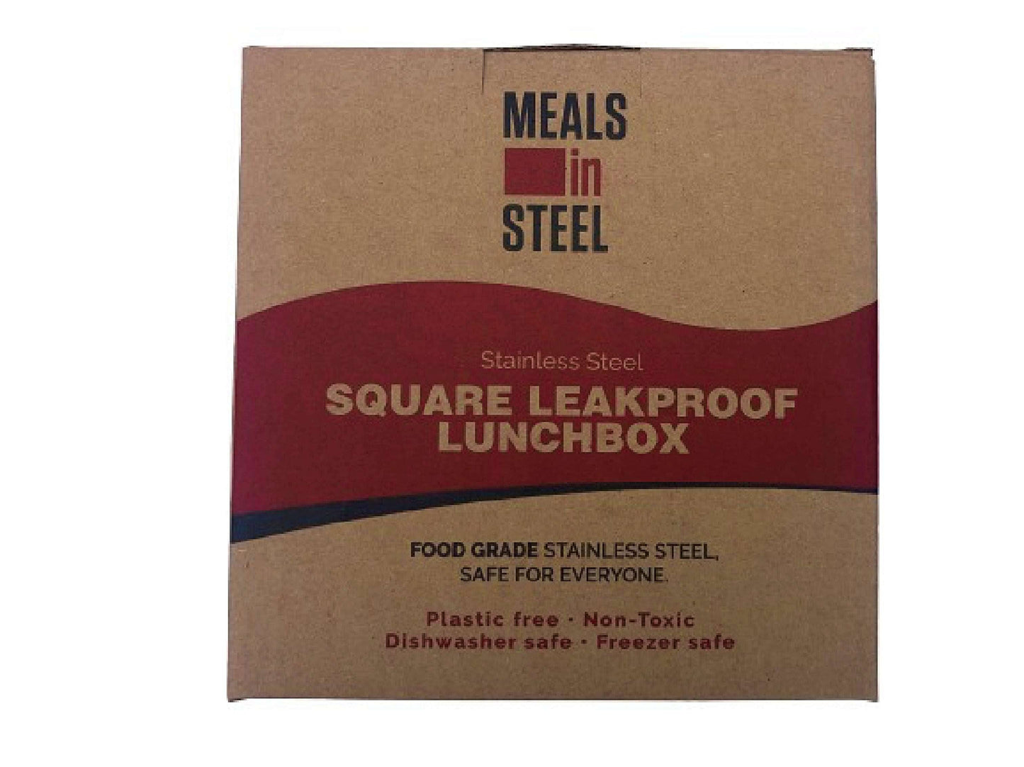 Meals In Steel Square Leak Proof Single Layer Lunch Box - Stainless Steel Container for Kids & Adults - LunchBox Inc.