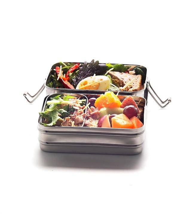 Meals In Steel Twin Layer Rectangular Lunchbox 
